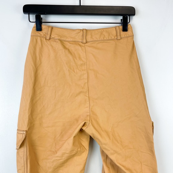 A. Brand Brazilian Brand (36) Fits W24 Leather Cargo Jogger Pants Beige Womens - Picture 7 of 12